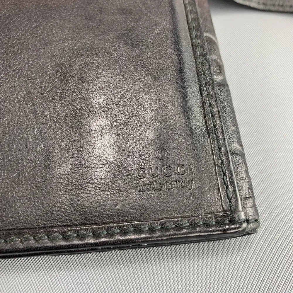 GUCCI Monogram Embossed Black Leather Checkbook Wallet - Picture 10 of 10